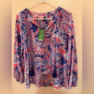 Lilly Pulitzer Pink and Blue Blouse
